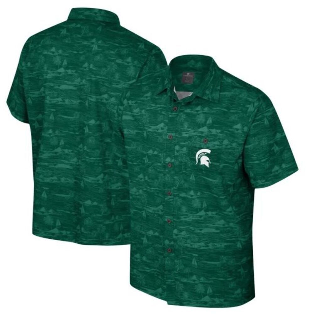 Colosseum Men's Green Michigan State Spartans Ozark Button-Up Shirt XXL